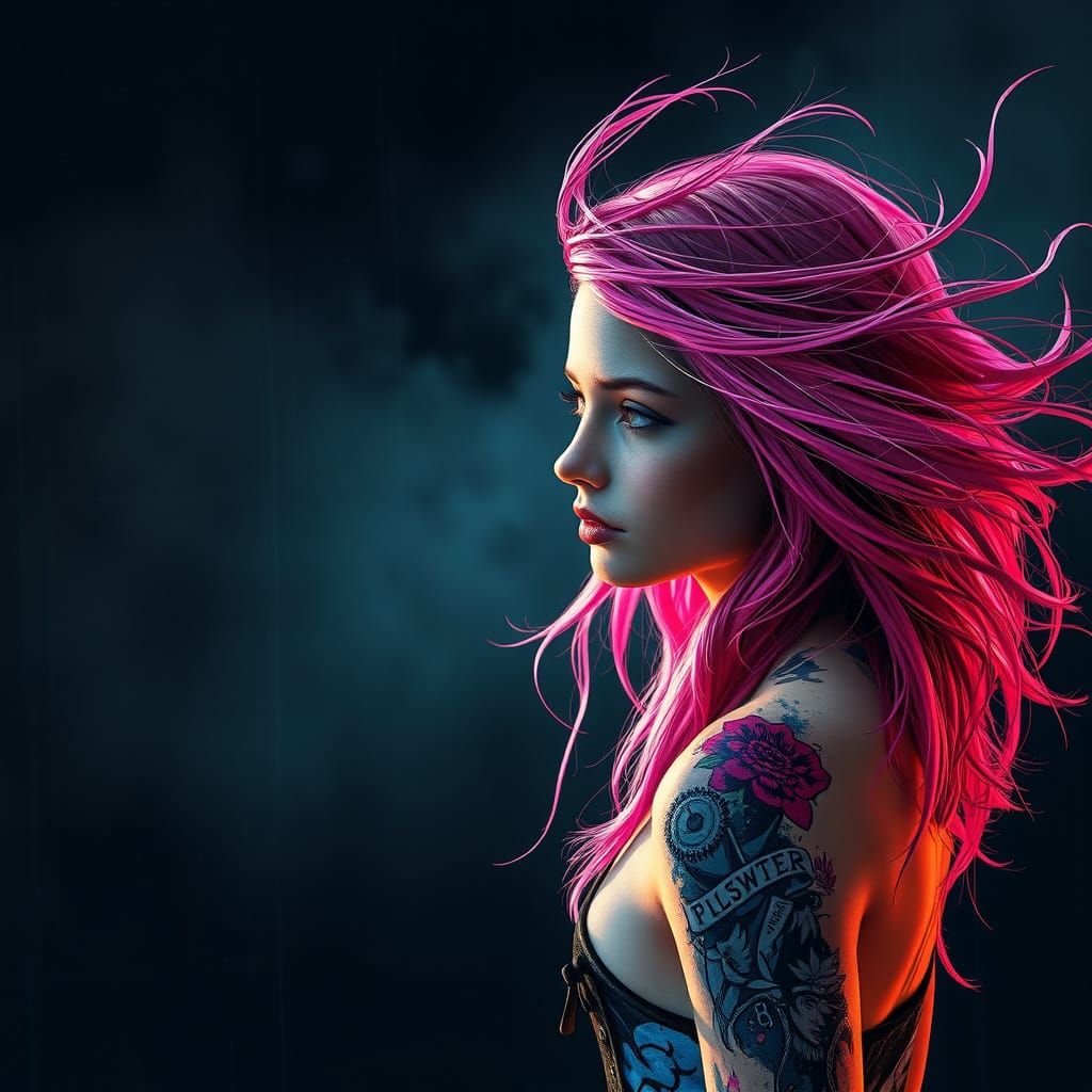 Ethereal Goddess of Urban Beauty in Vibrant Graffiti Style