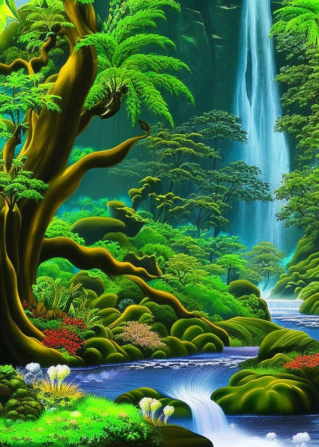 Lush Pandora Landscape with Bioluminescent Plants