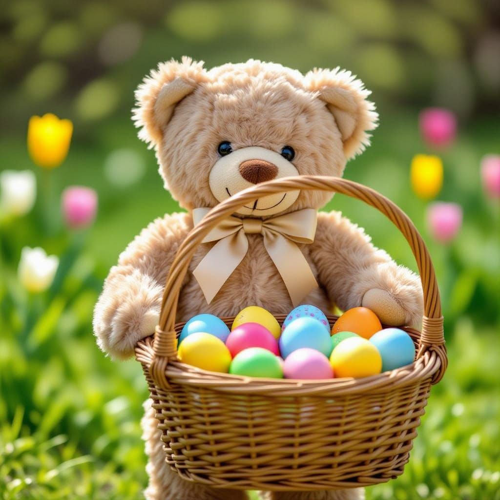 Easter Eggs Hidden in a Vibrant Garden Scene