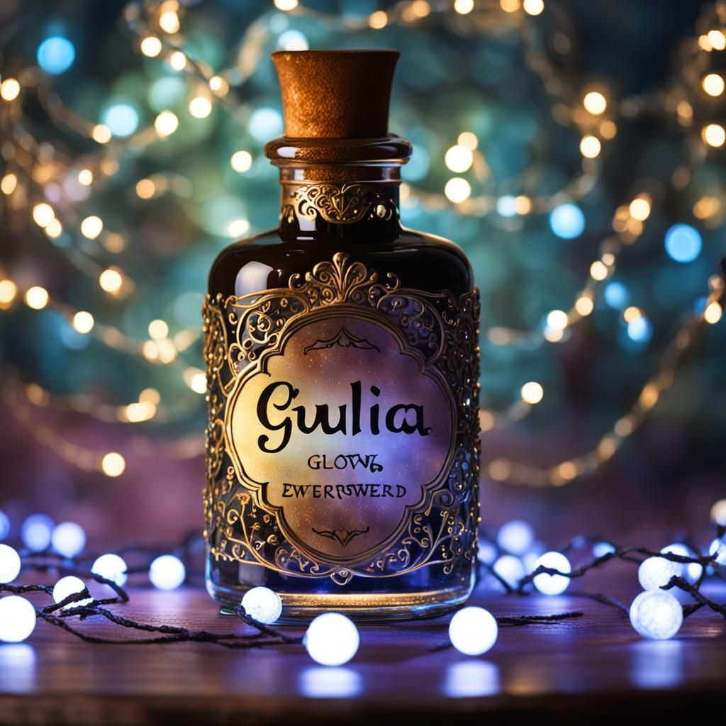 Ornate Potion Bottle with Magical Glow