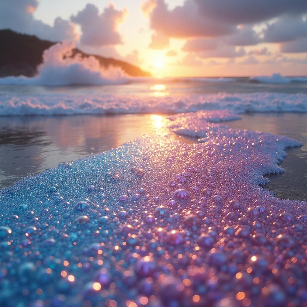 Rhinestone Beachscape with Shimmering Gems