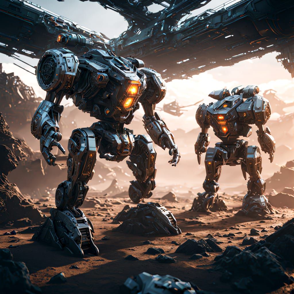 Futuristic Sci-Fi Mech Details in Cinematic Style