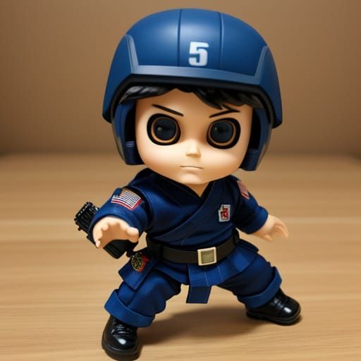Chibi GI Joe Action Figure Doll in Hyper Realistic Style