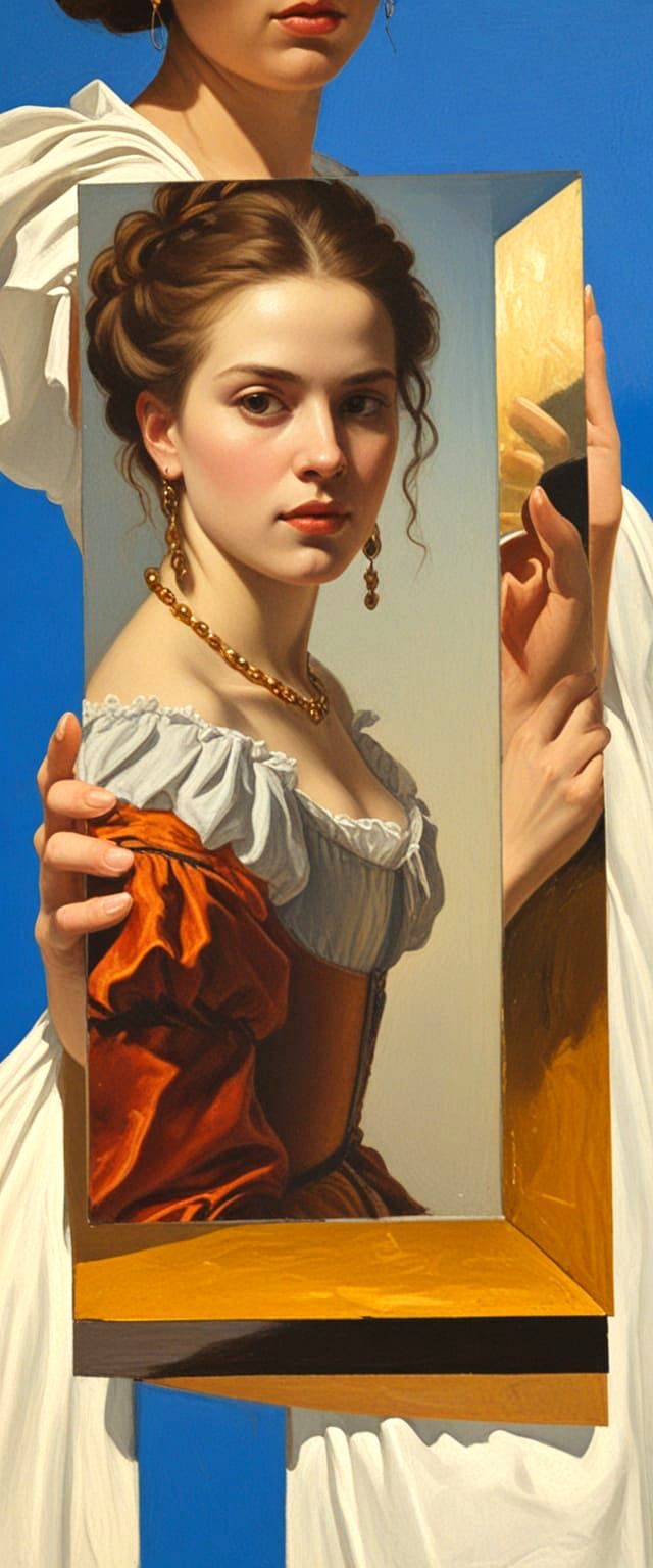 Classical Mirror Painting Inspired by de la Tour