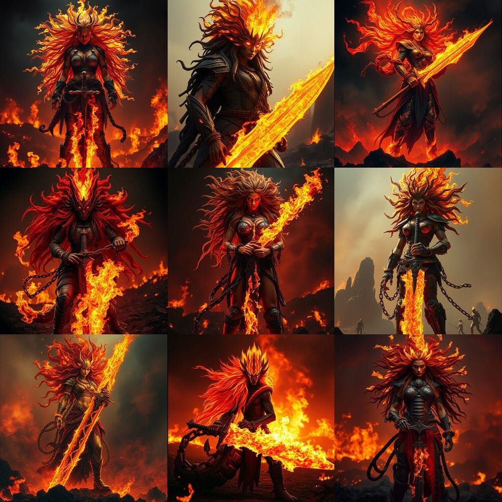 Fiery Warrior Goddess: A Scorching Force of Nature