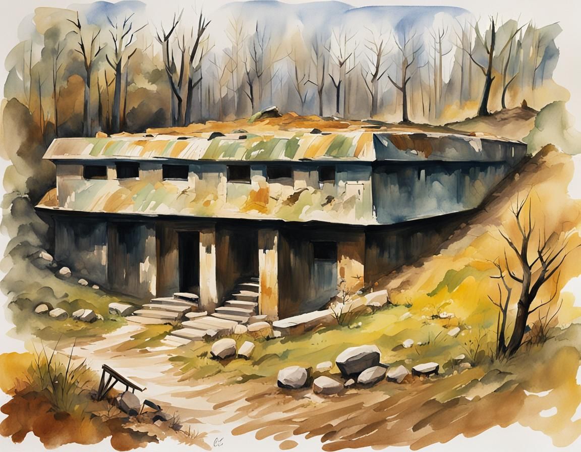 Wasteland Survivors Inhabit Ceaușescu's Bunker: Gouache Styl...