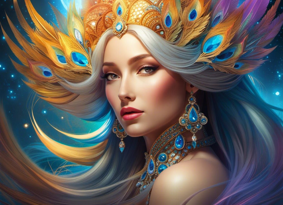 Goddess of Sunsets and Rainbows: Detailed Portrait