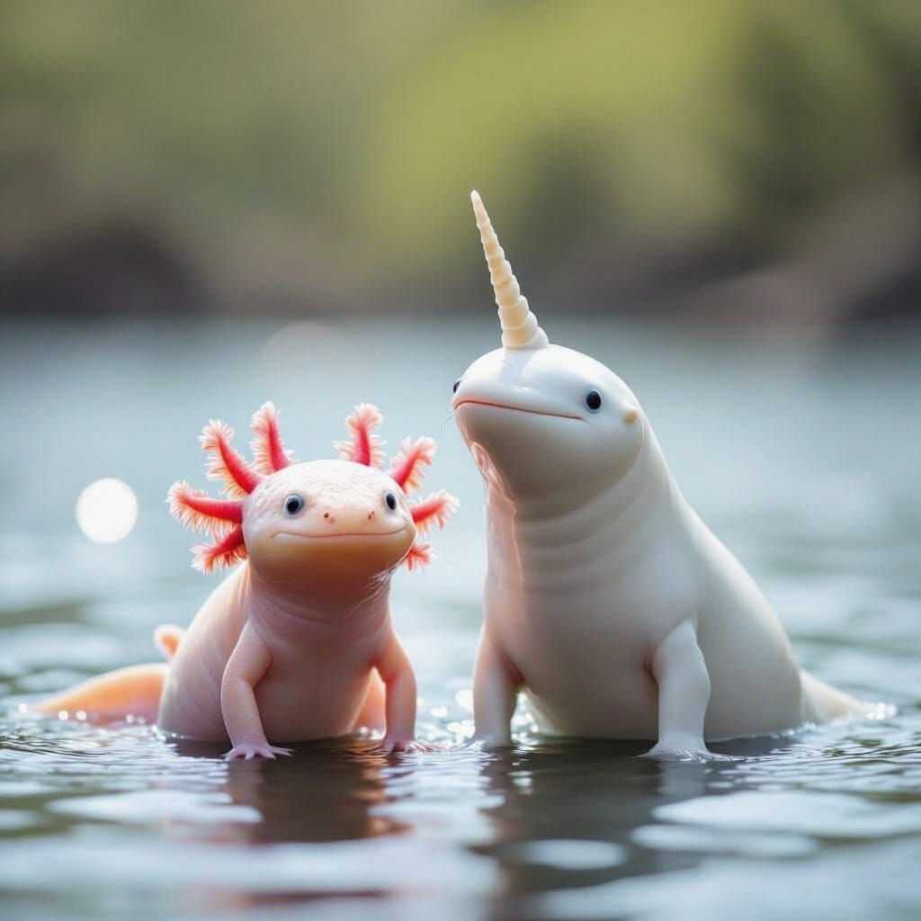 Axolotl and Narwhal Encounter with Professional Photography