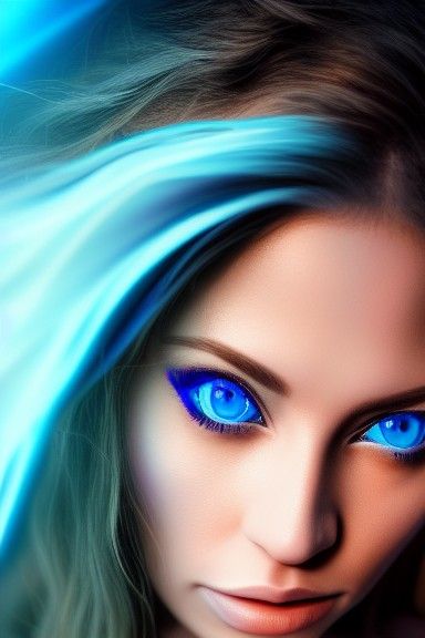 Gorgeous Woman with Piercing Blue Eyes