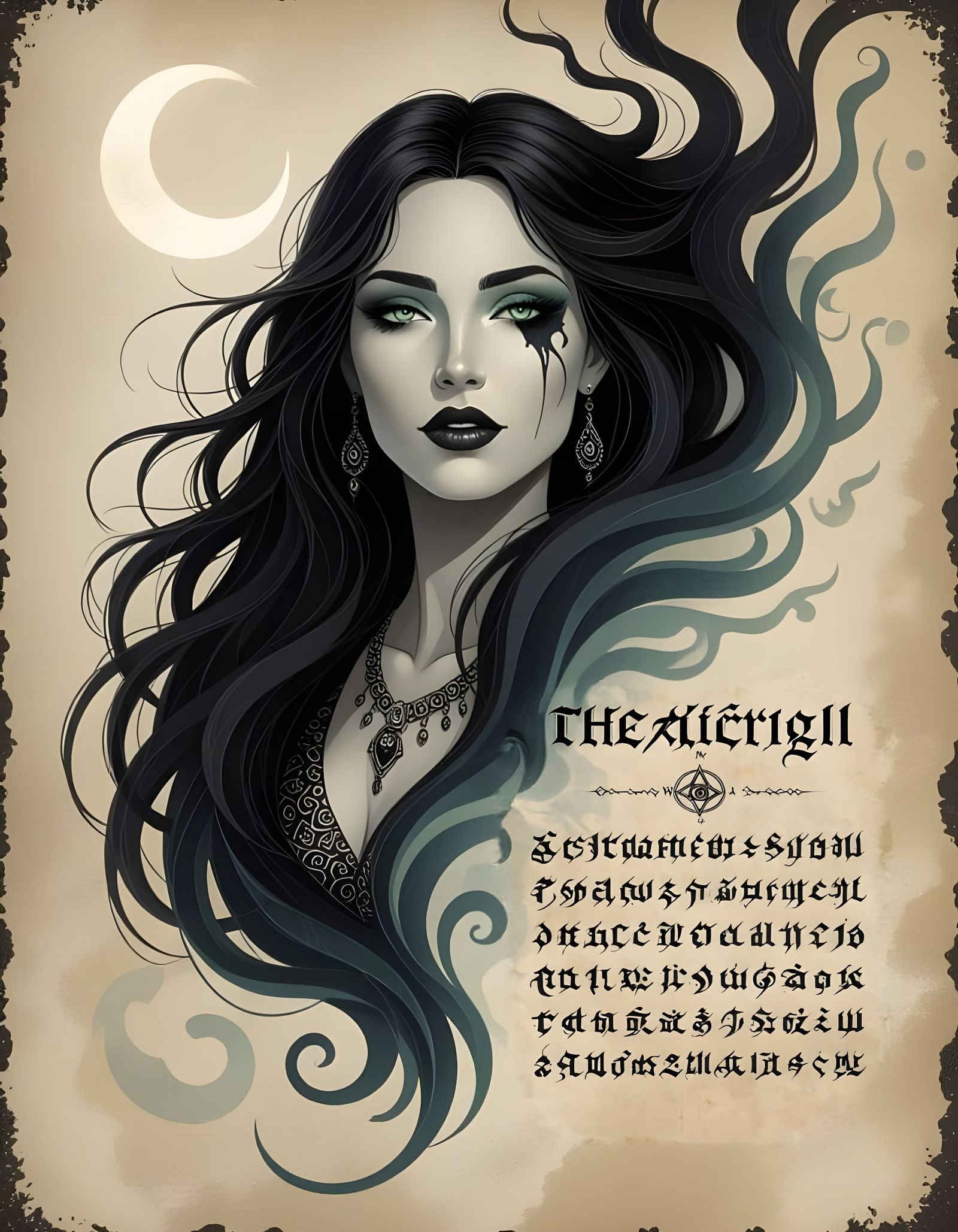 Occult Spell Instructions with Mythological Symbols