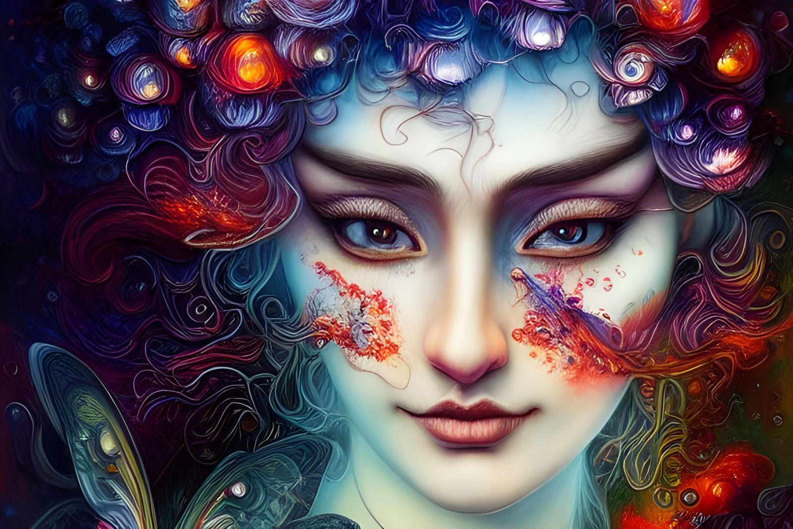 Surreal Darkness Landscape in Digital Illustration Style