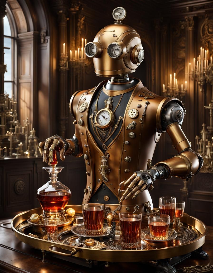 Robot Butler Serving Cognac