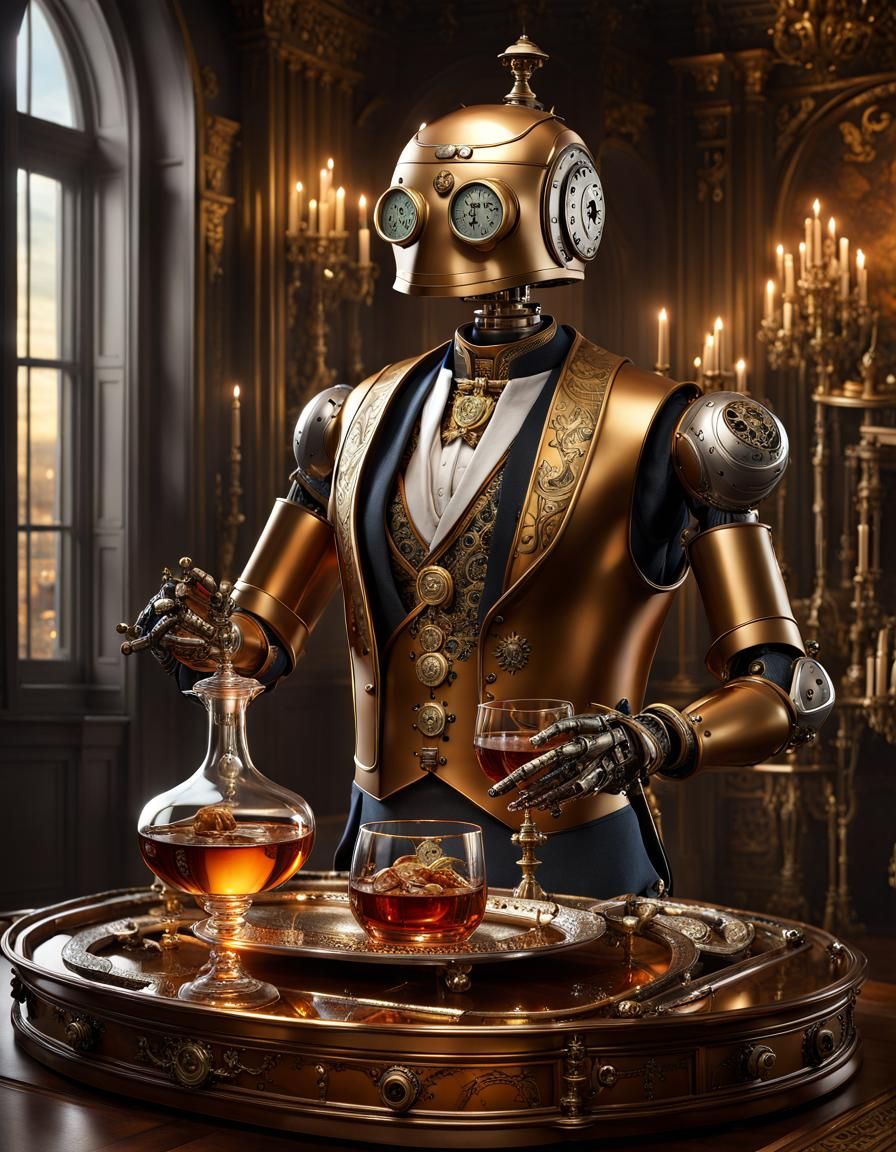 Robot Butler Serving Cognac