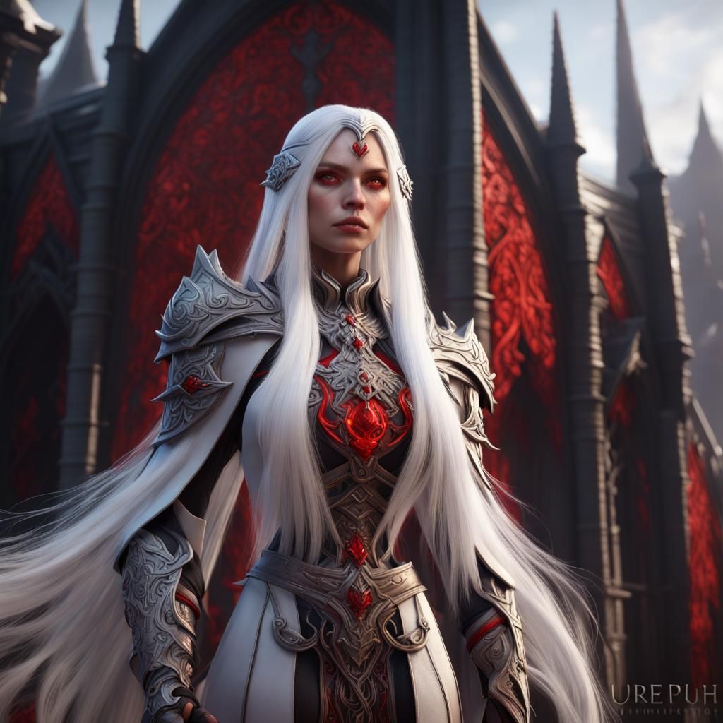 Dhampir Cleric Fantasy Concept Art