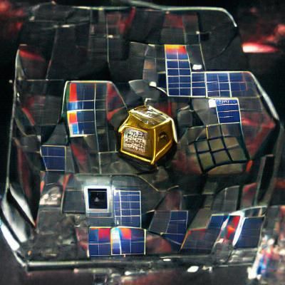 Metal Rubik's Cube Lost in Deep Space
