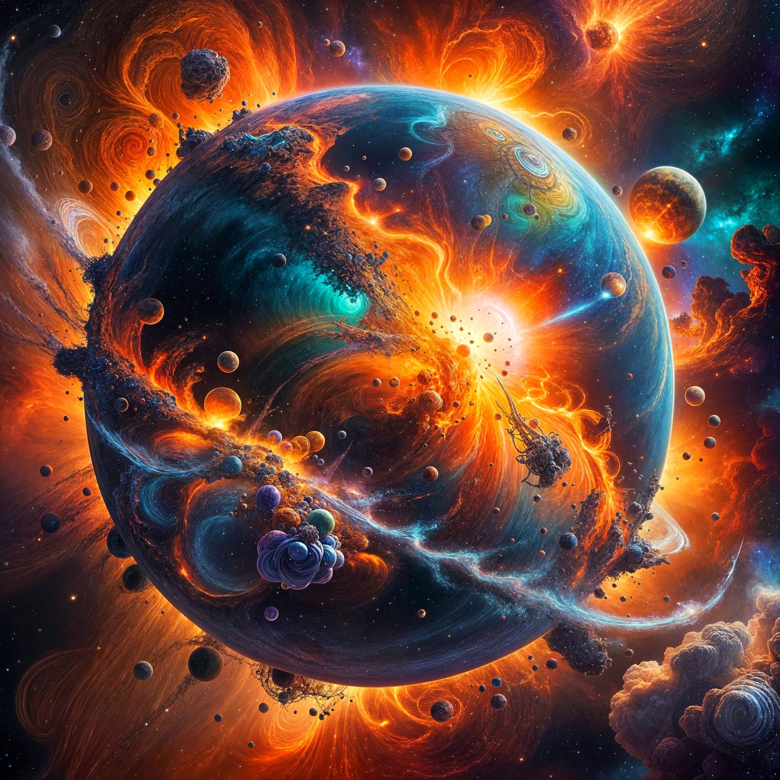 Cosmic Universe: Vivid Energy and Intricate Patterns