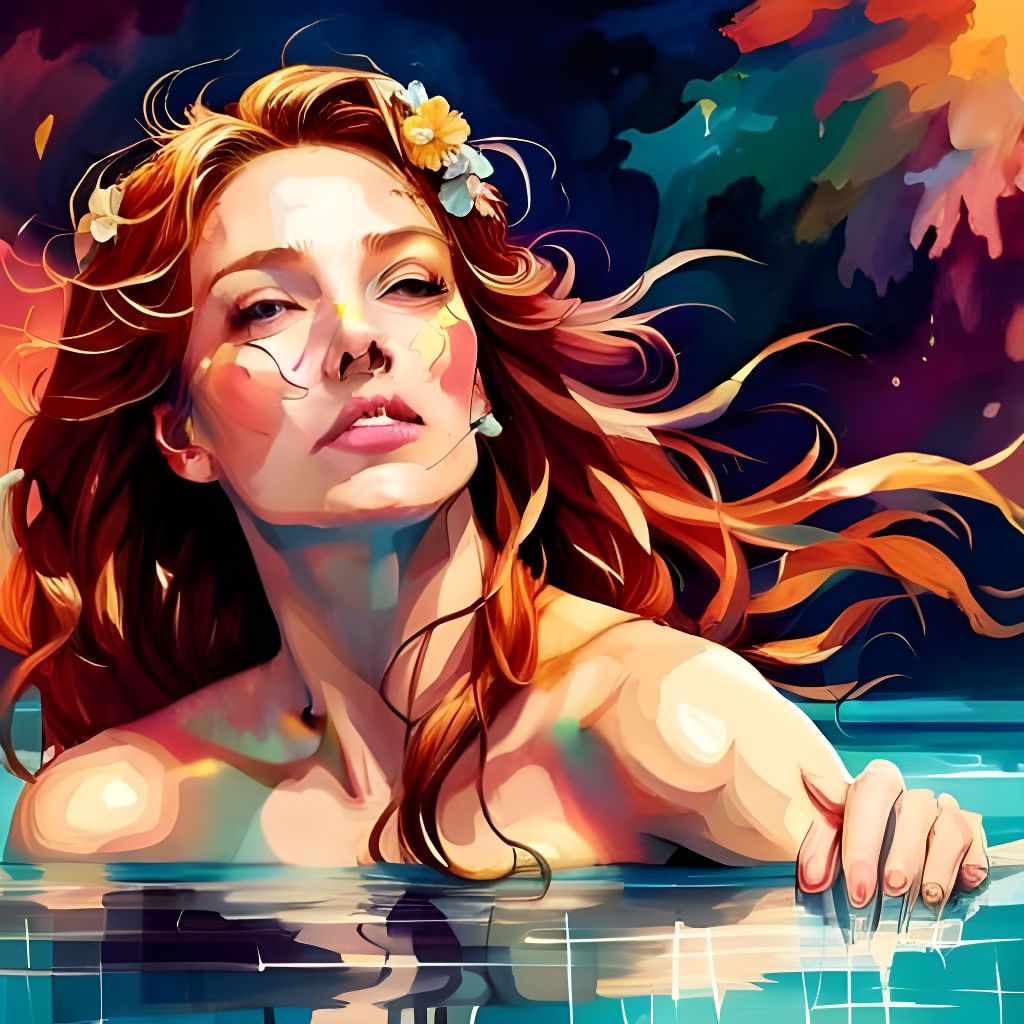 Relaxing Poolside Immersion in Sunny Ambiance