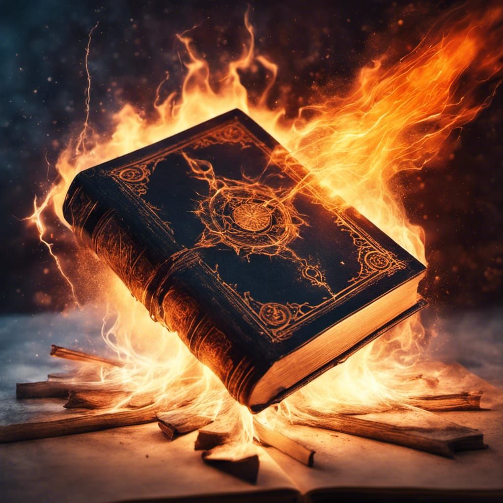 Flaming book