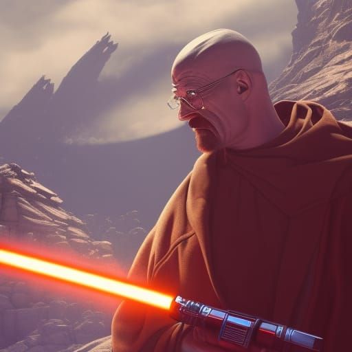 Walter White with Lightsaber: Detailed Matte Painting