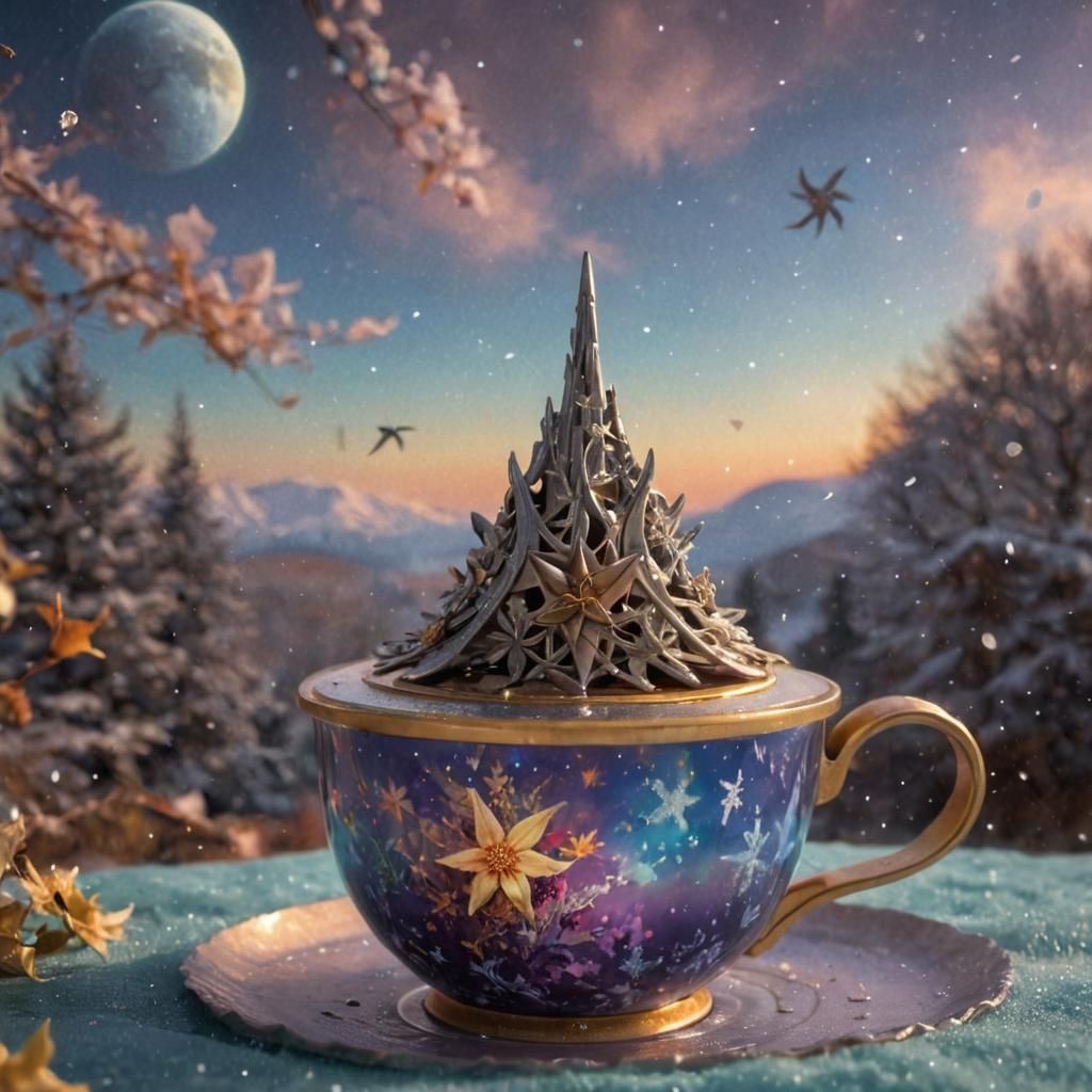 Shuriken Flies Through Seasons in Surrealist Style