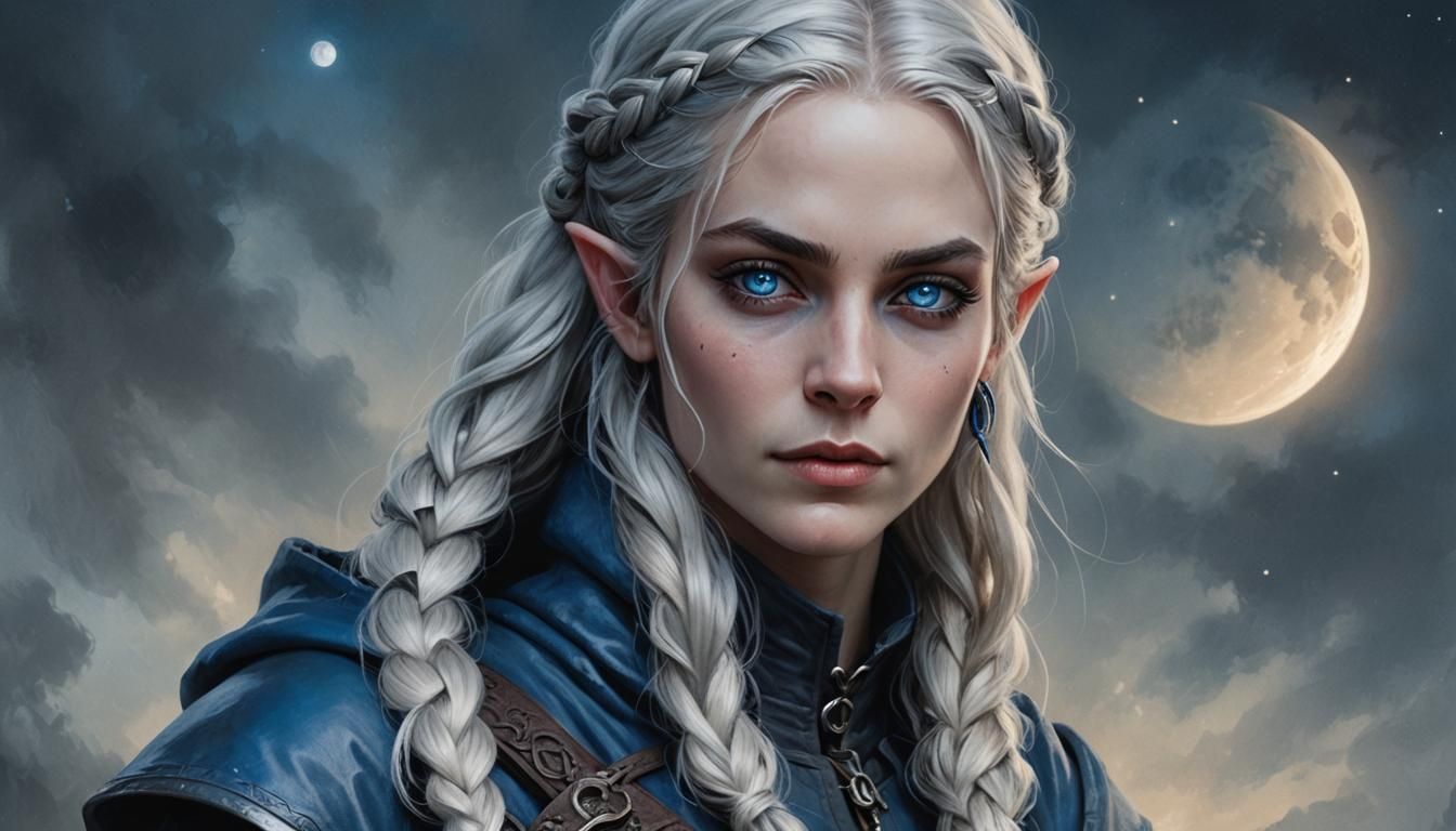 Mysterious Dark Elf Portrait in Hyperrealistic Style