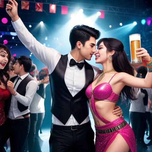 Men and Women Dancing at Party