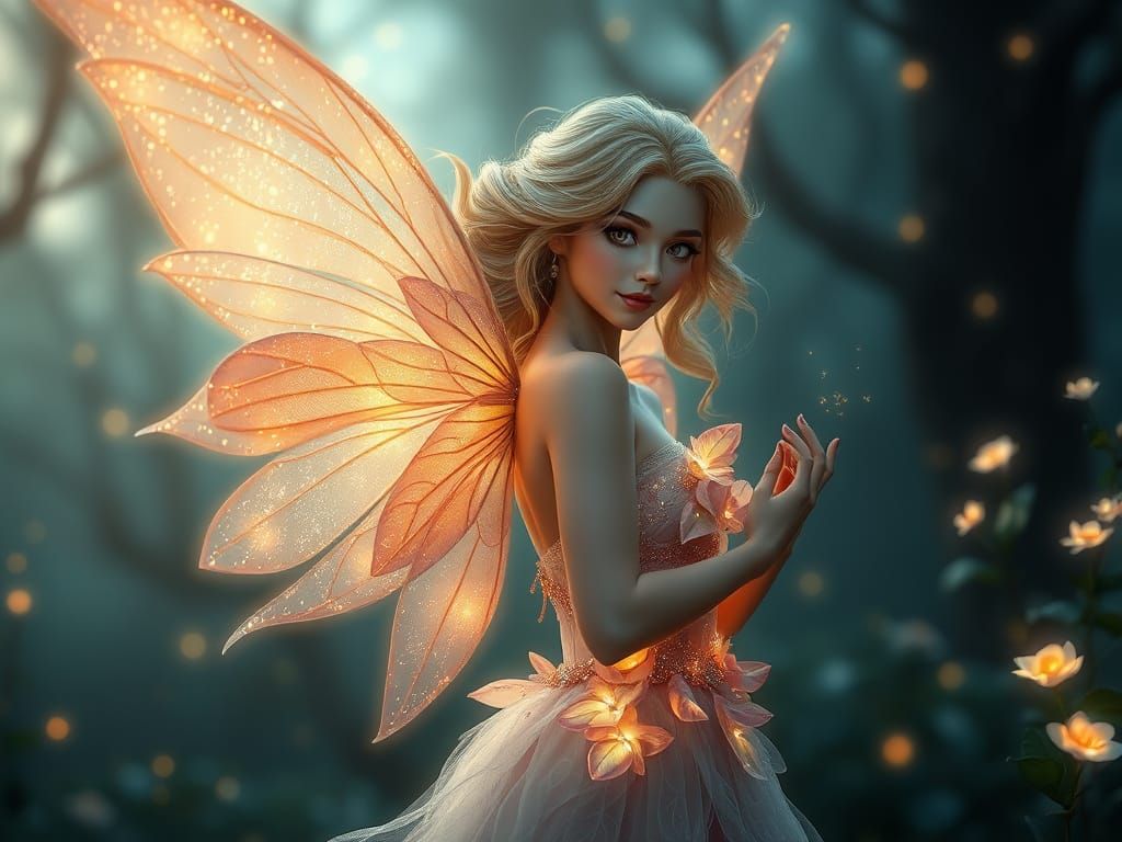 Enchanting Fairy in Twilight Woodland