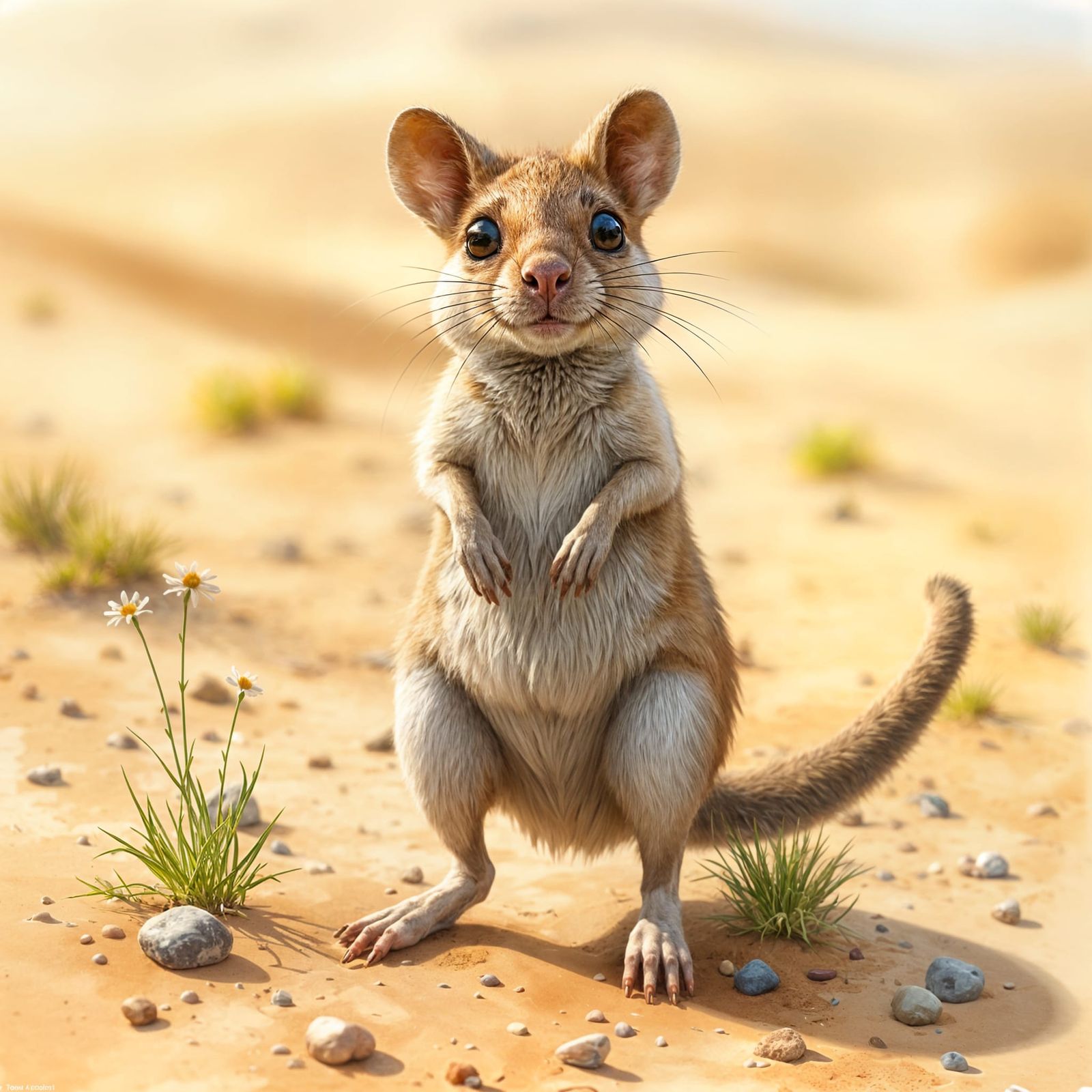 Hyper Detailed Kangaroo Rat in Whimsical Watercolor Style