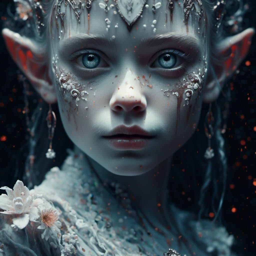 Fae Portrait in Dark Oil Painting Style