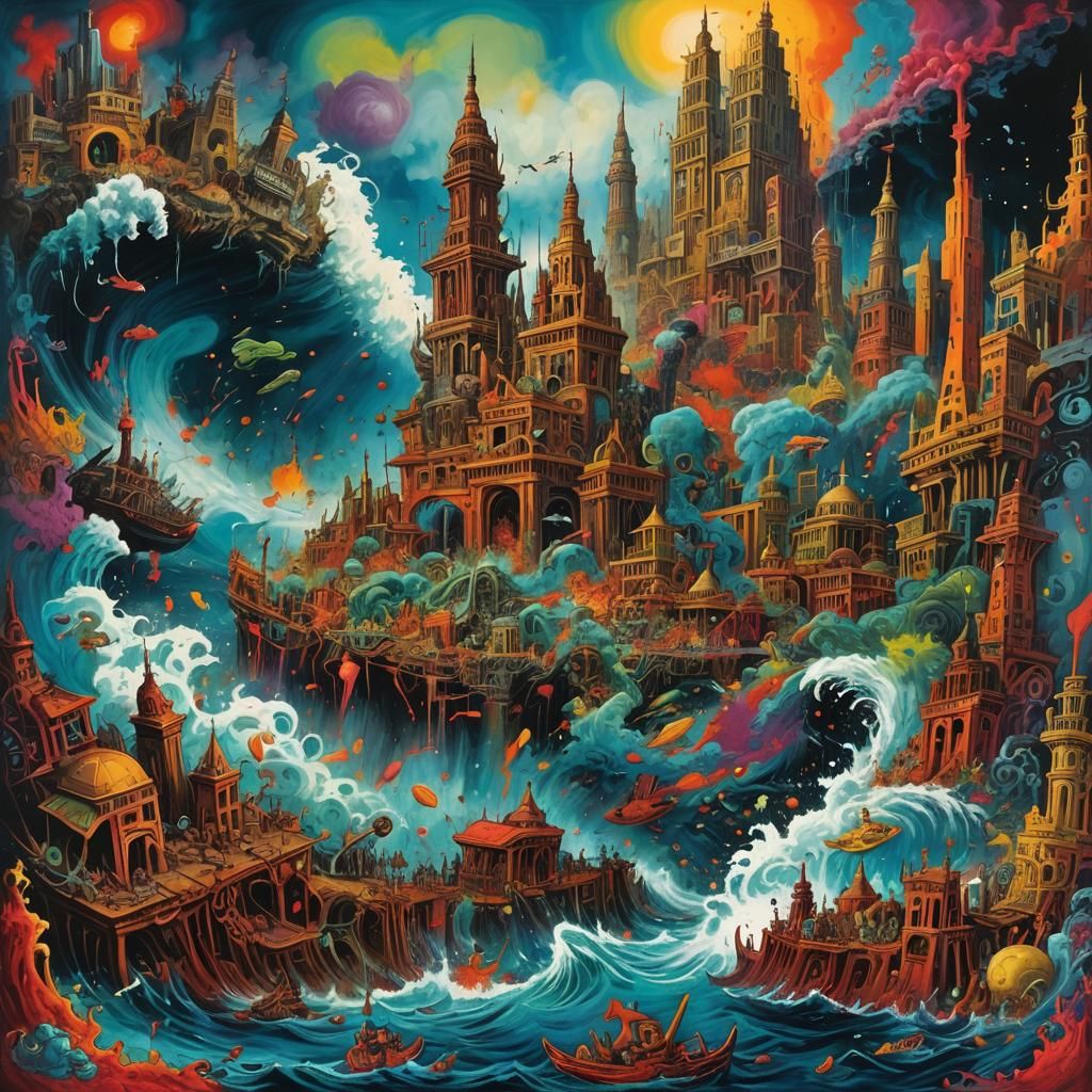 Atlantis Destruction: Underwater Volcano Eruption