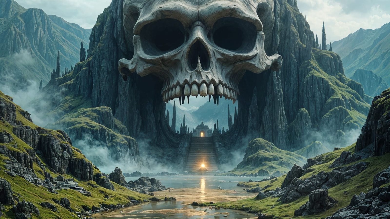 Ancient City in a Skull Mountain