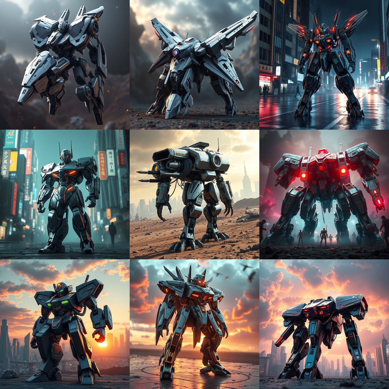 Anime Mech Fighter in Sci-Fi Setting