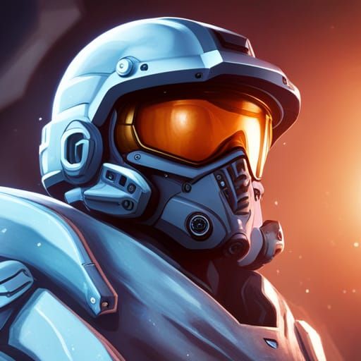 Halo Spartan in Dropship: Detailed Matte Painting