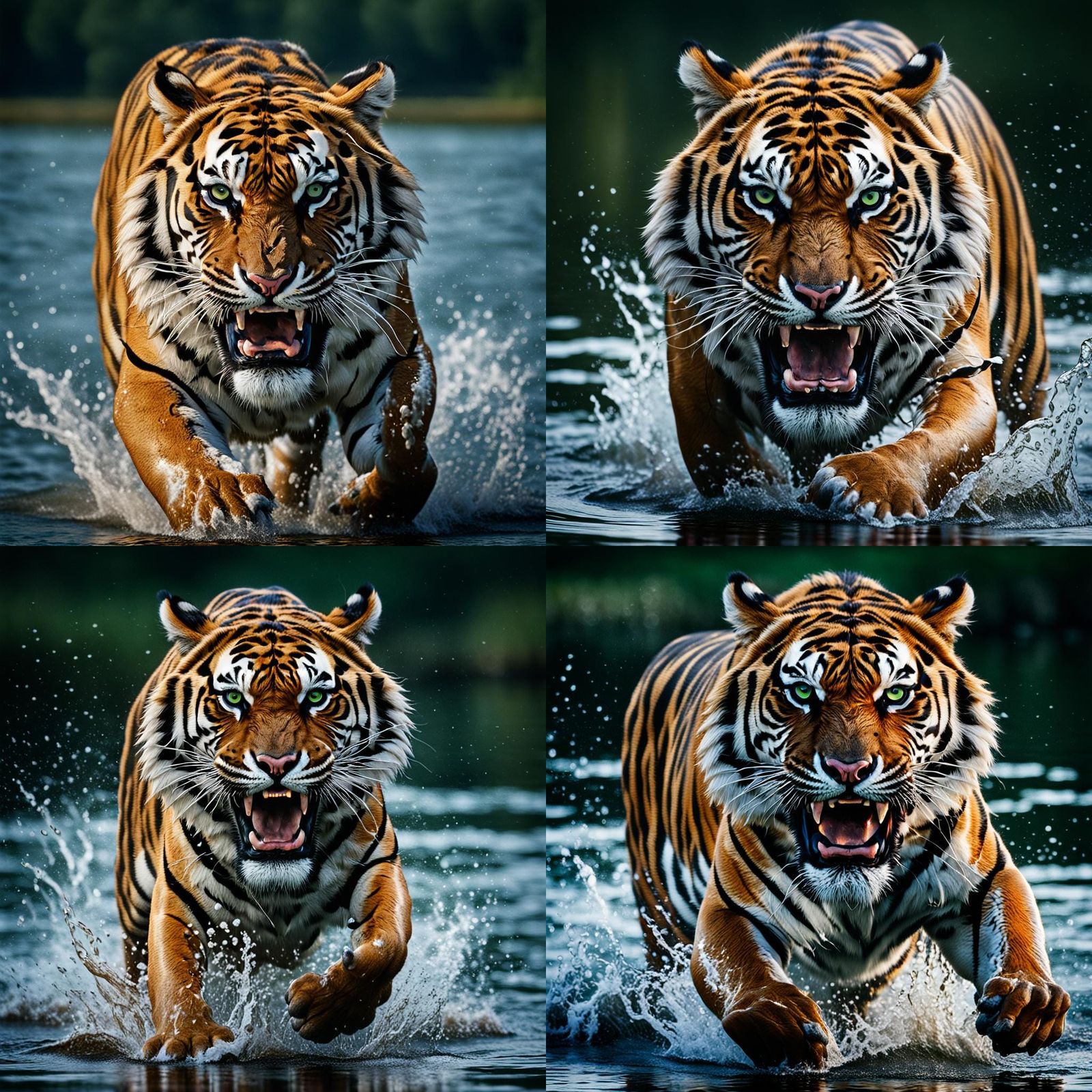 Angry Tiger Portrait with Professional Photography Style