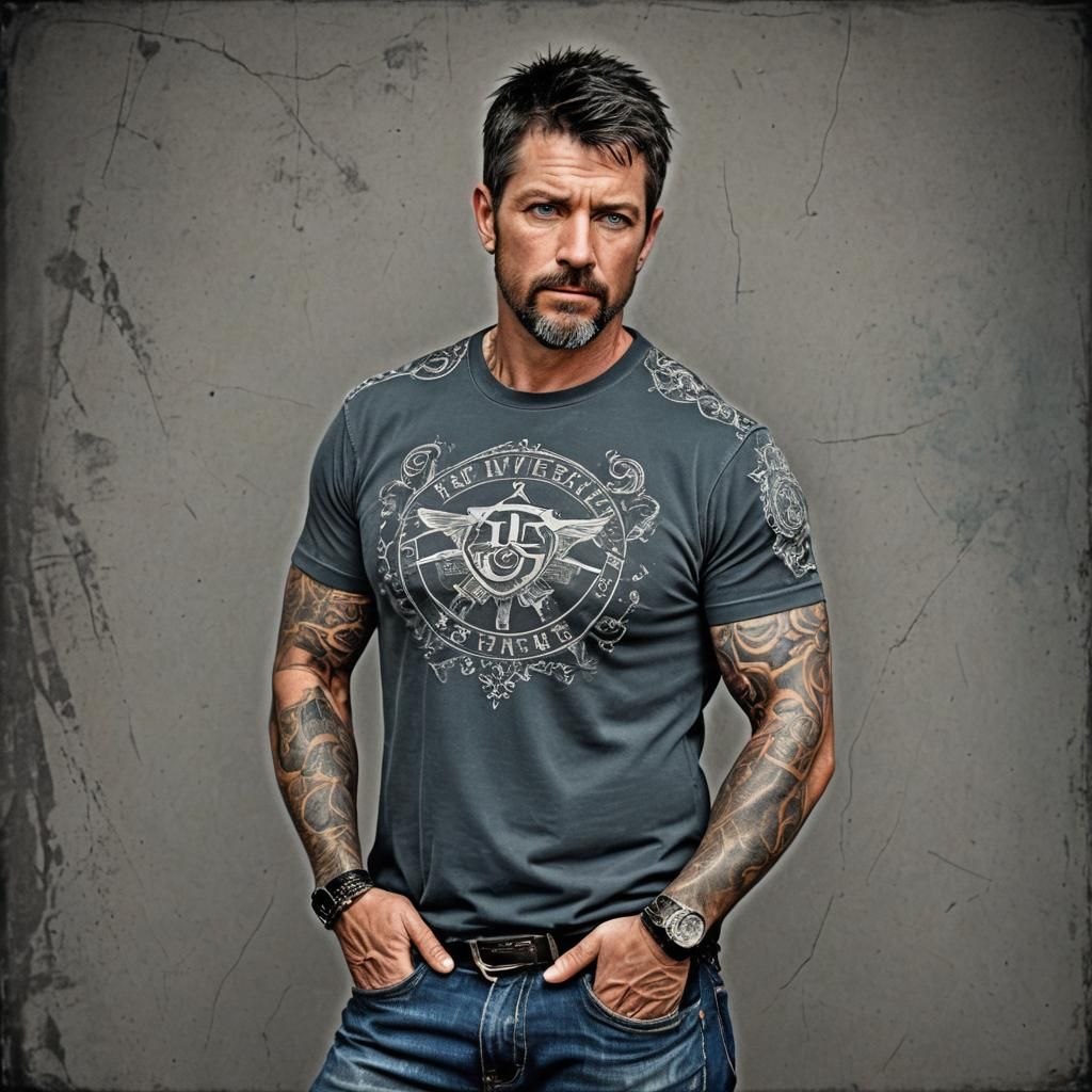 Hyperrealistic Photo of a Muscular Man in Tennessee Vols Shi...