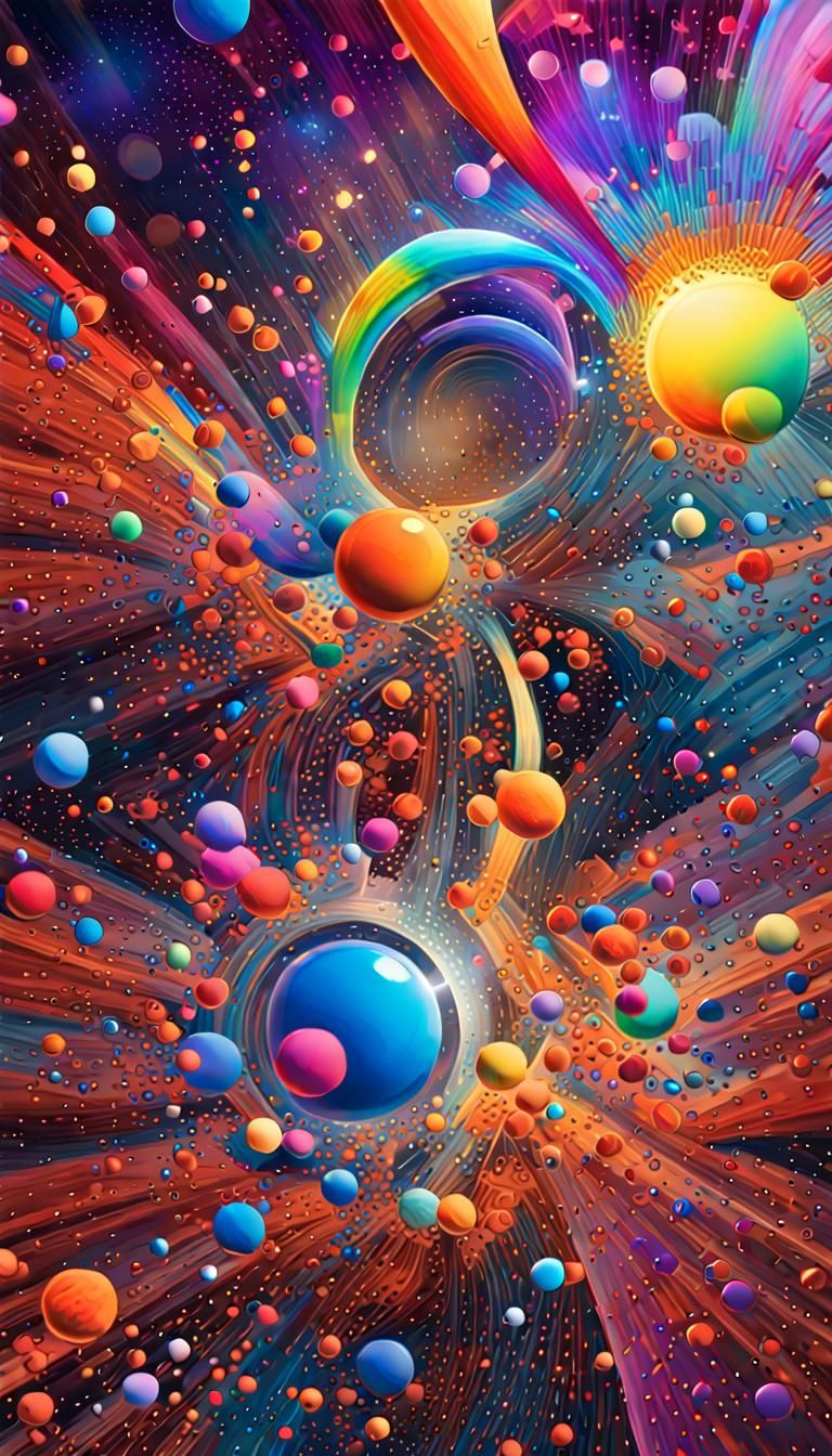 AI's 4D Abstract Self-Image in Psychedelic Style