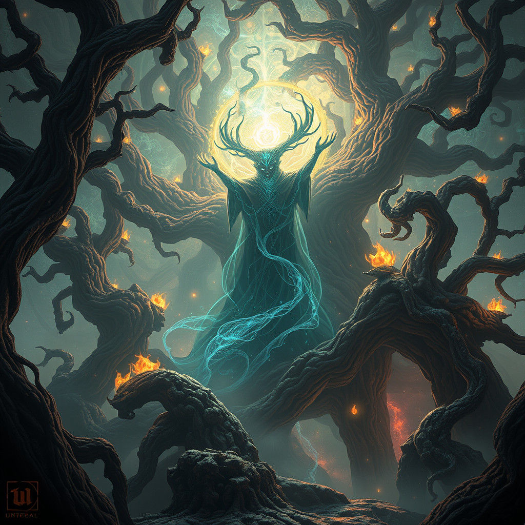 Mystical Being in Ethereal Fantasy Realm