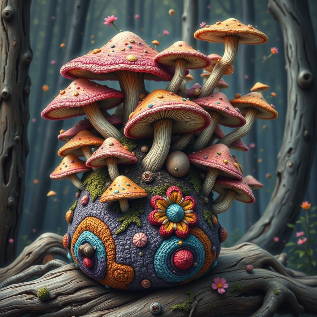 Crazy Crochet: Mushroom Handbag Still Life