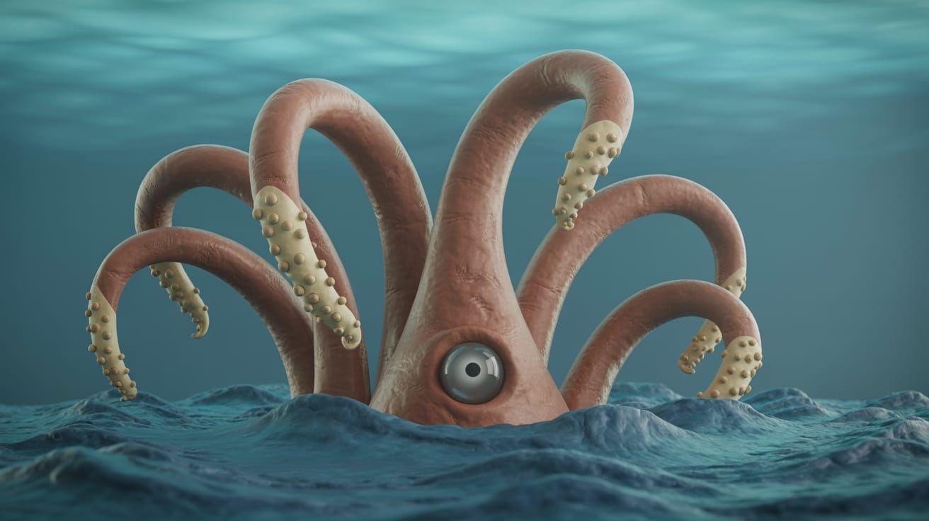 Colossal Claymation Kraken Rising from the Deep