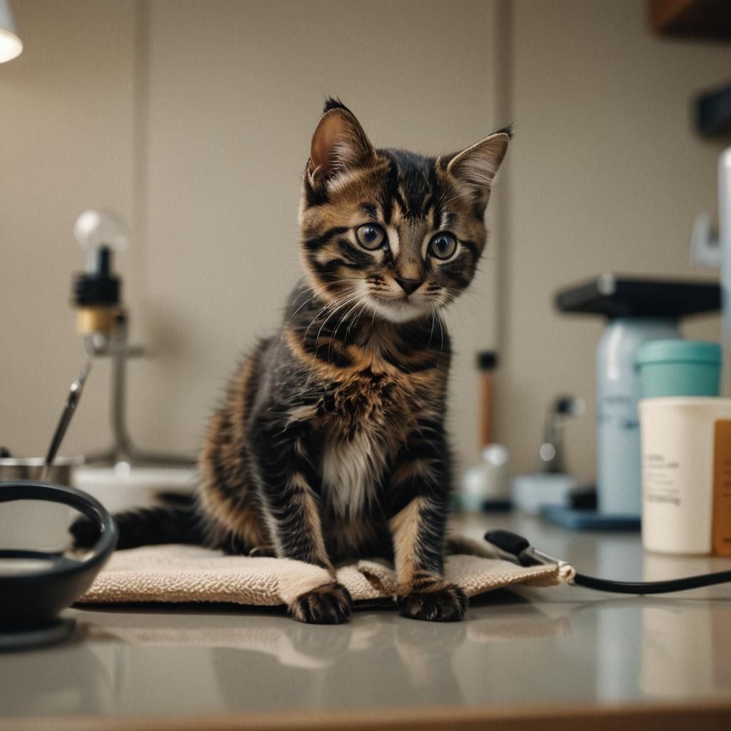 Cinematic Kitten Portrait in Soft Focus
