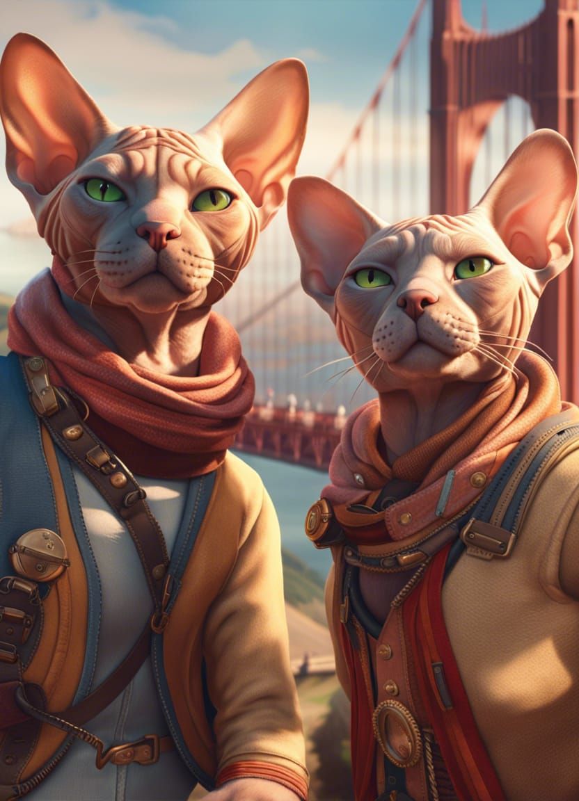 Sphynx Cat Vacation Selfie’s - Golden Gate Bridge #petsvacat...