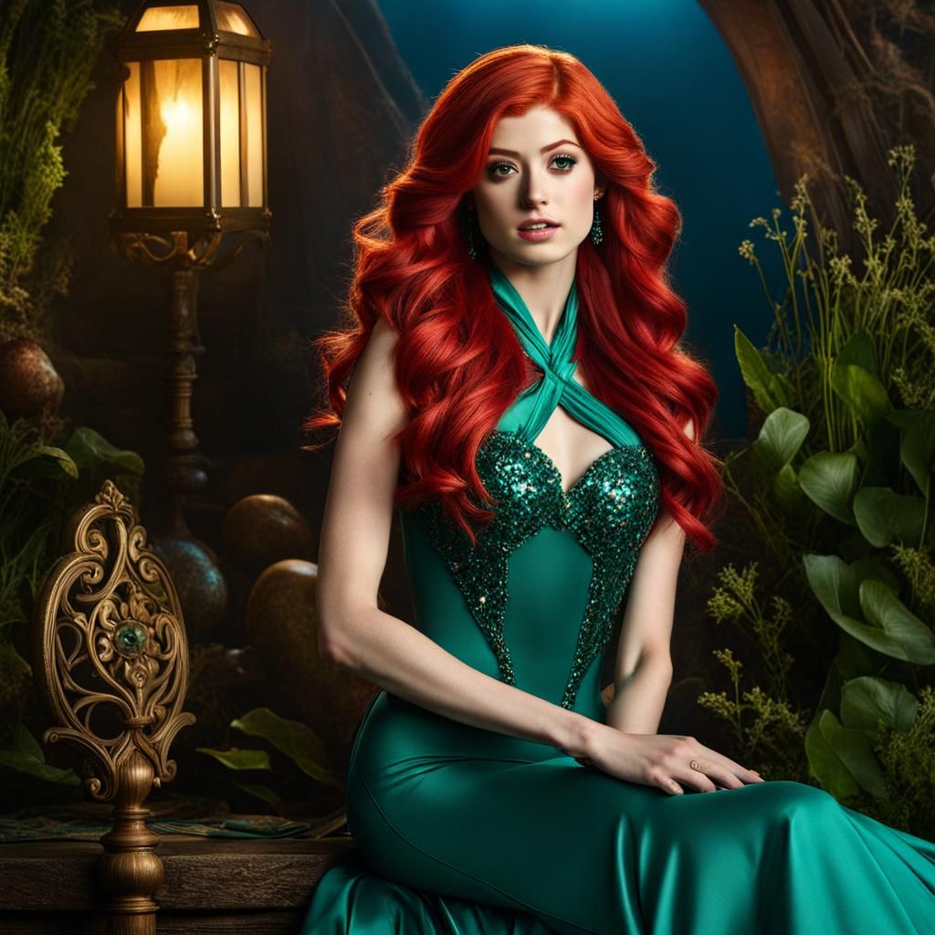 Katherine McNamara as Ariel: Little Mermaid AI Art