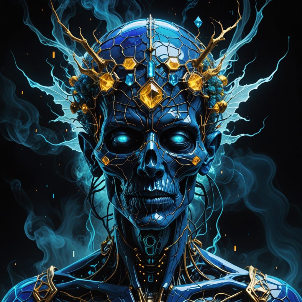 Surreal Fairy Lich with Crystalline Brain Implants