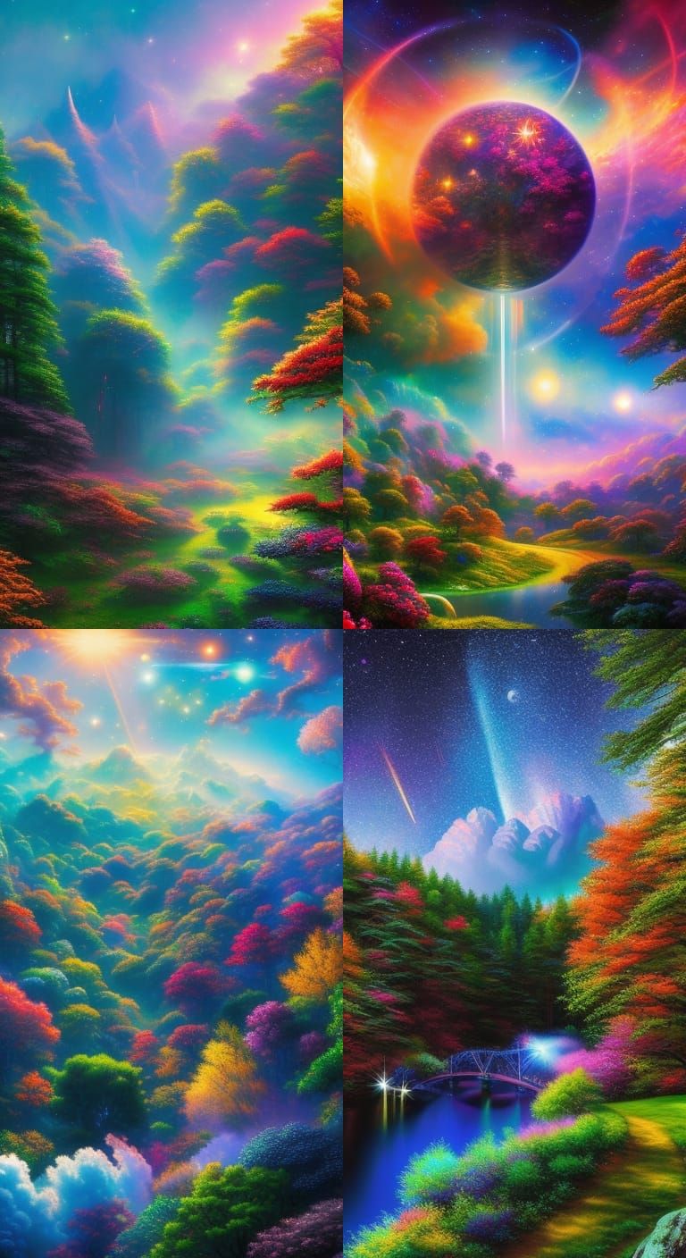 Pieter brugel forest nebulosa painting hieronymus bosch Vincent van gogh 8k resolution holographic