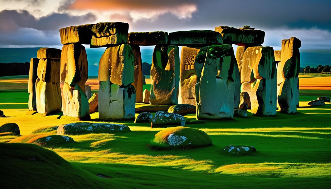 Stonehenge in a Mystical Rainforest at Twilight