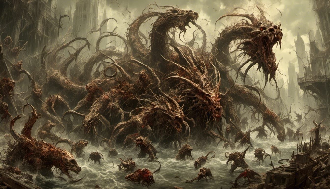 Draconic Beasts in Arcane Fluid