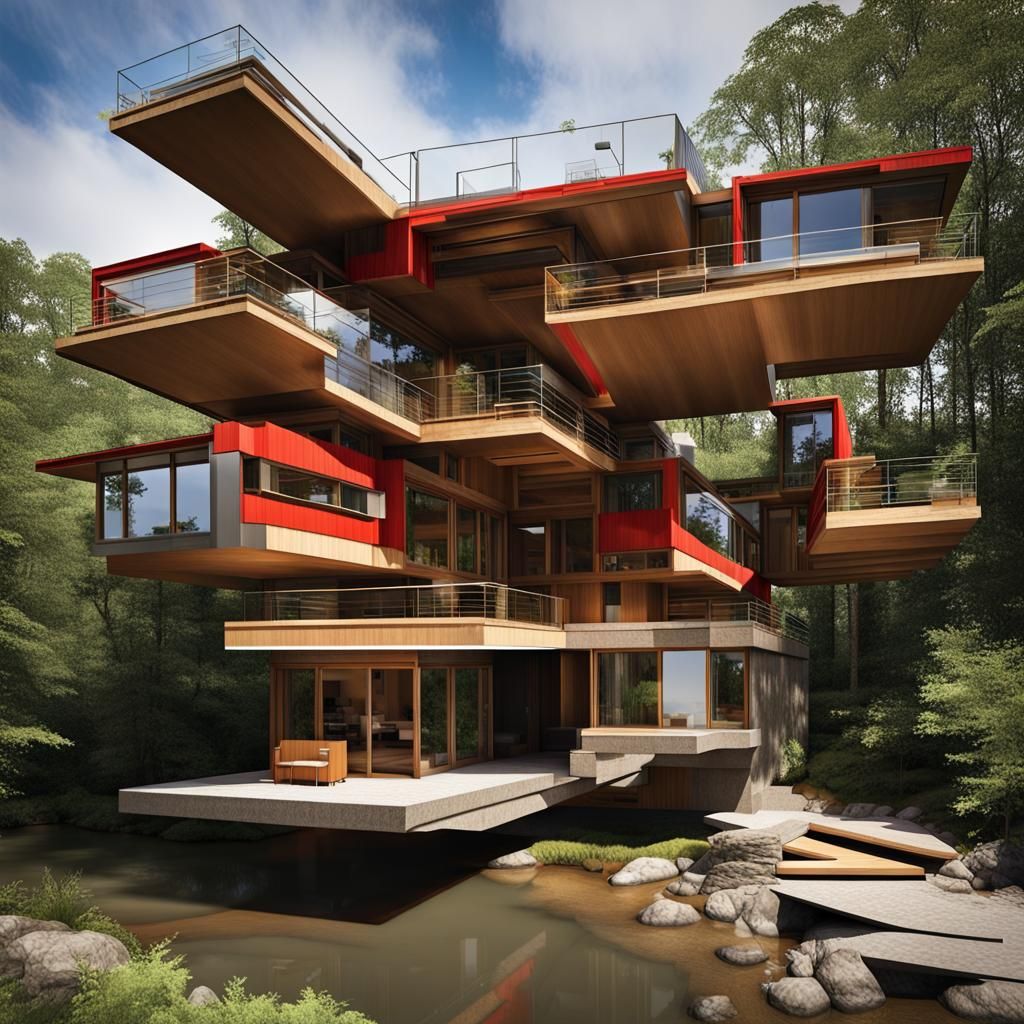 Shipping Container House Inspired by Frank Lloyd Wright