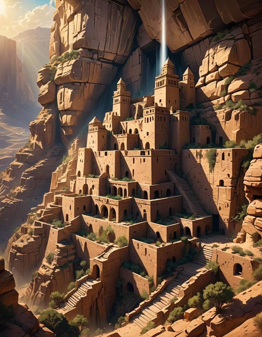 Epic Desert Palace in Mountain Wall, Pueblo Architecture