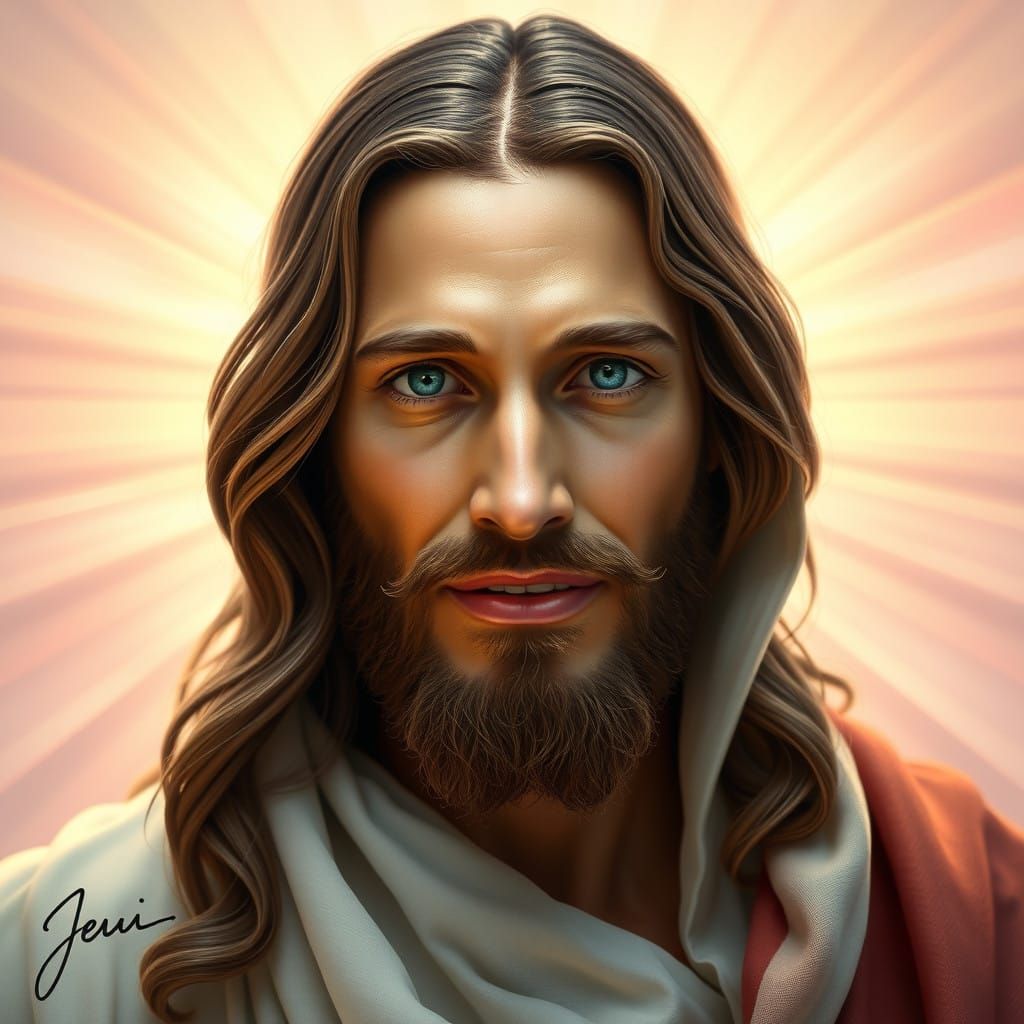 Realistic Digital Portrait of Jesus Christ
