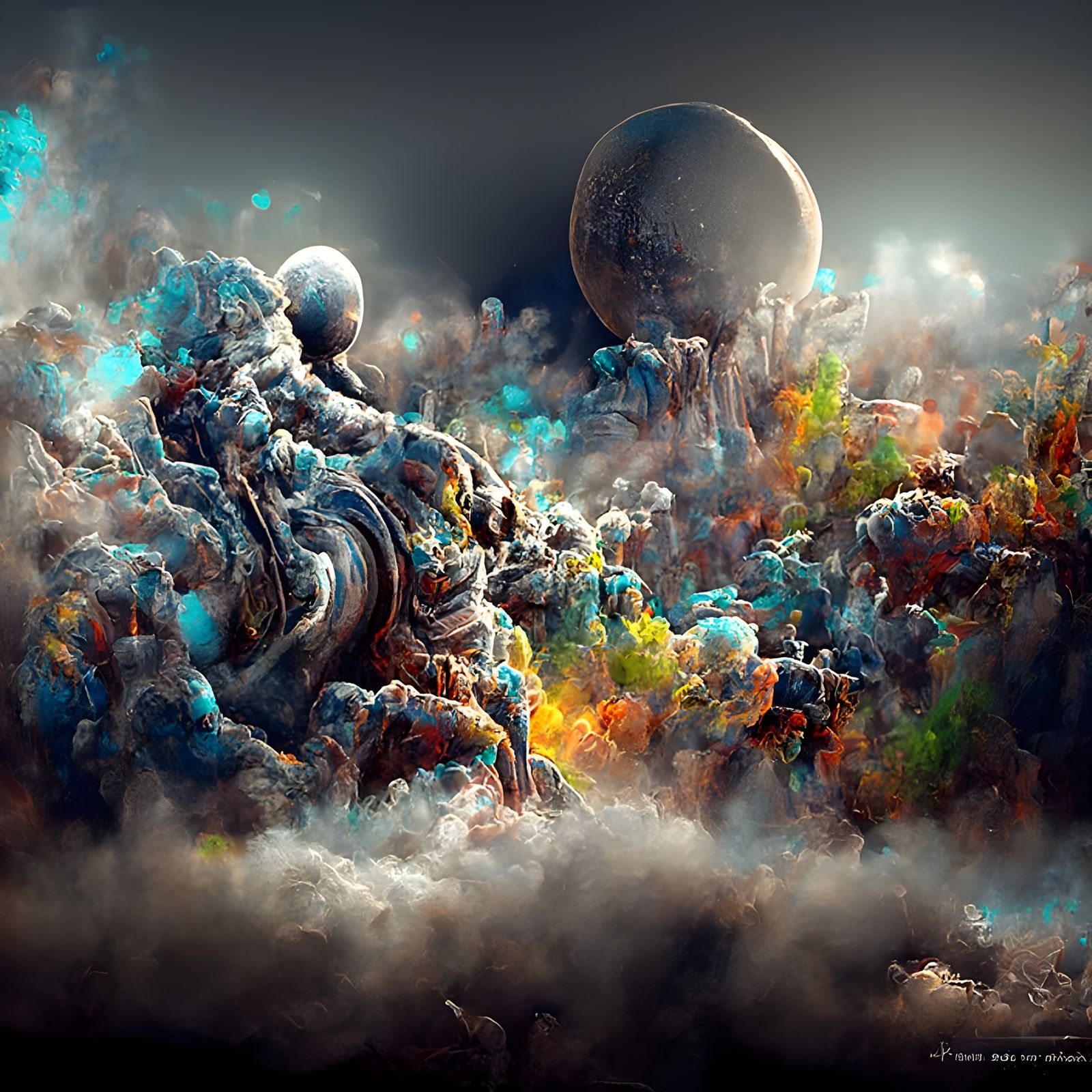 Psychedelic Metal Concert Under Cosmic Sky